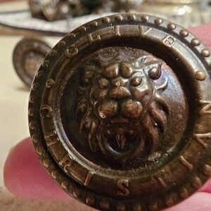 Clive Christian Bronze Lion Button Knobs (SOLD AS 7 SETS)